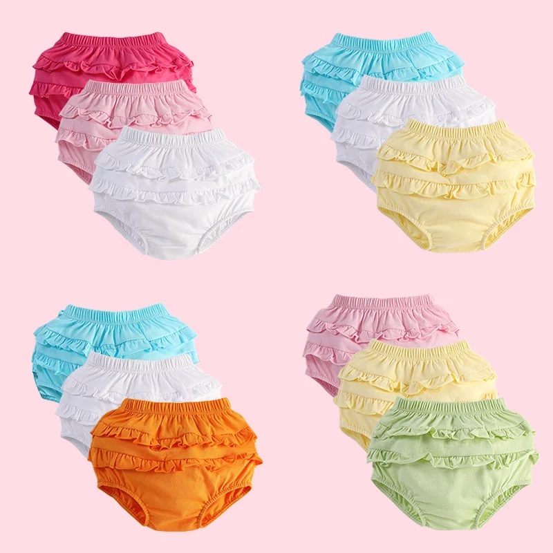 

6-24M Baby Shorts Girl Summer Cotton Ruffle Lace Harem Pants Infant Diaper Cover Bloomers Kid Panties Toddler Underwear Briefs