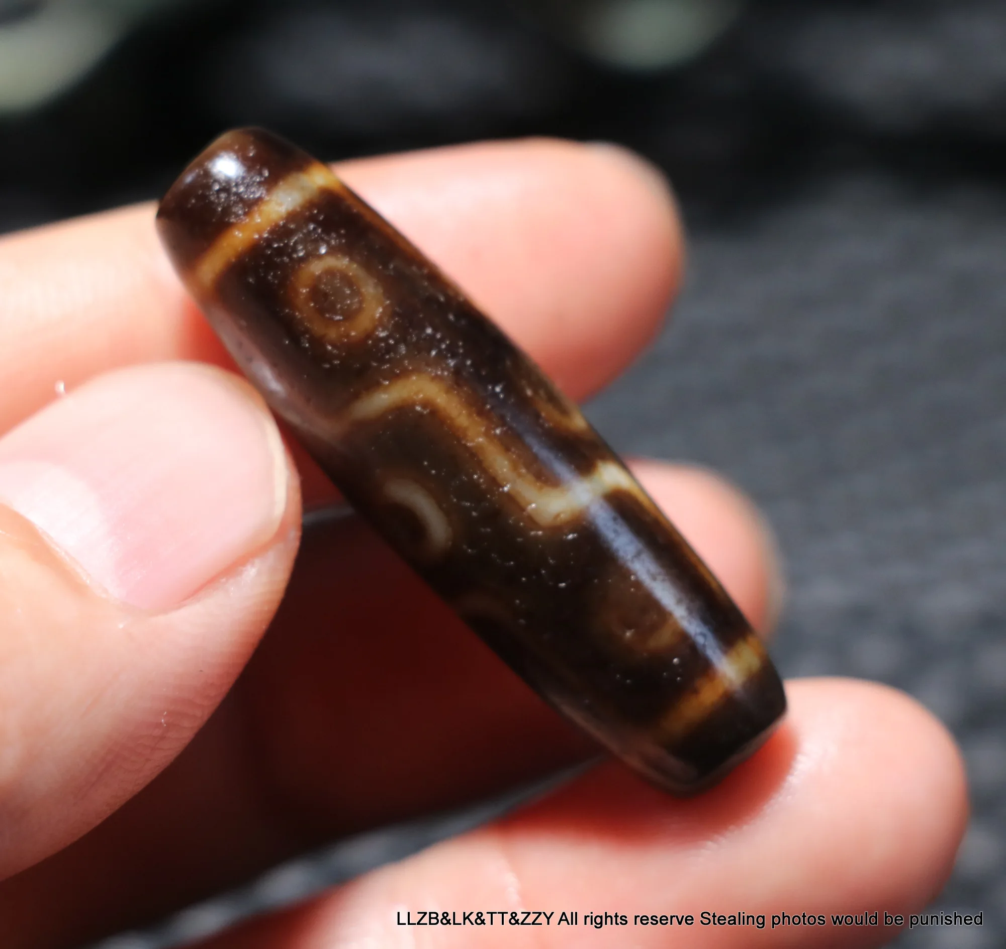 

Ultra Energy Tibetan Old Agate Ivory Color Fold Line 9 Eyed Symbolize dZi Bead For Bracelet Precious Gemstone Jewelry