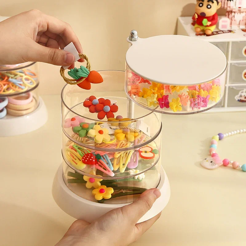 

New Rotating Holder Cotton Pad Box Cosmetic Swab Holder Organizer Makeup Box Storage Cotton Puff Kids Hair Accessories Storage