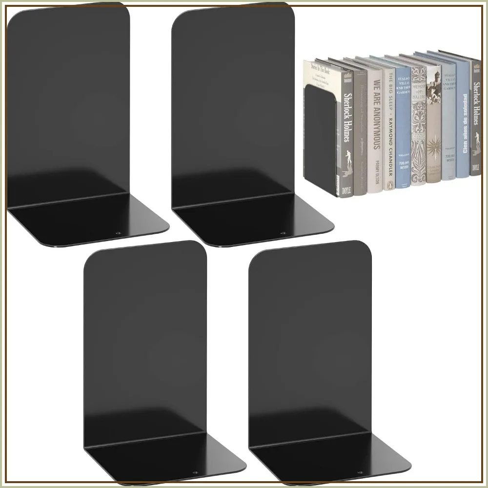 Heavy Duty Metal Bookends for Shelves Organization