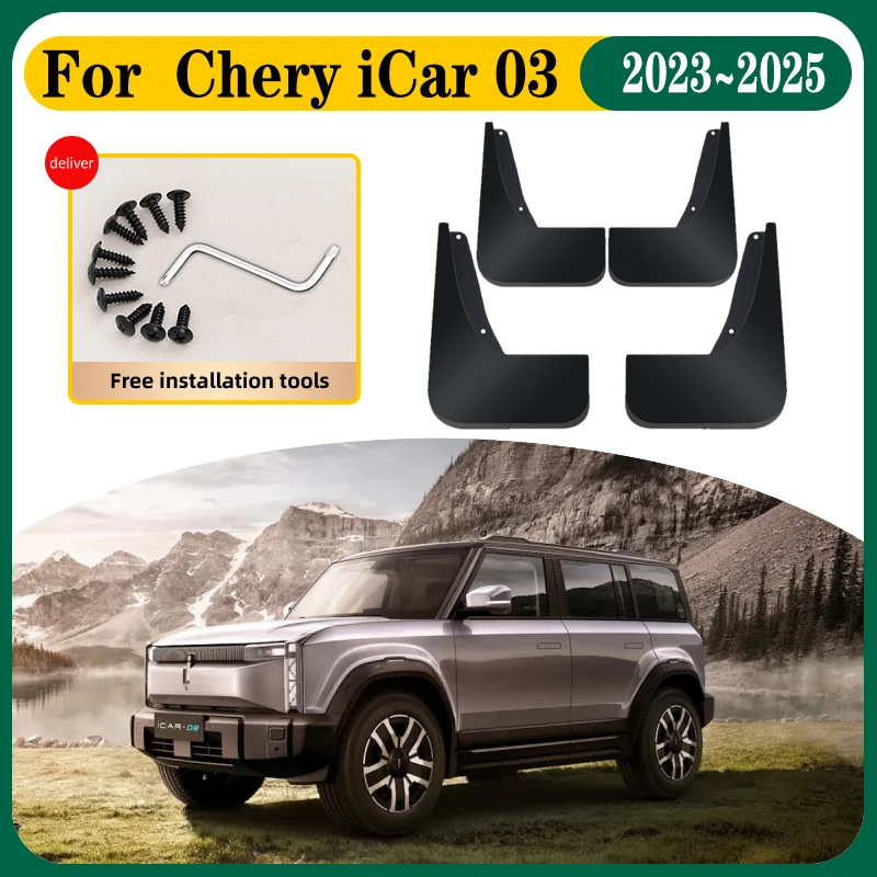 

Car Mud Flaps For Chery iCar 03 Accessories 2023 2024 2025 Anti-splash Car Mudguards Splash Guard Front Rear Fenders Accessories