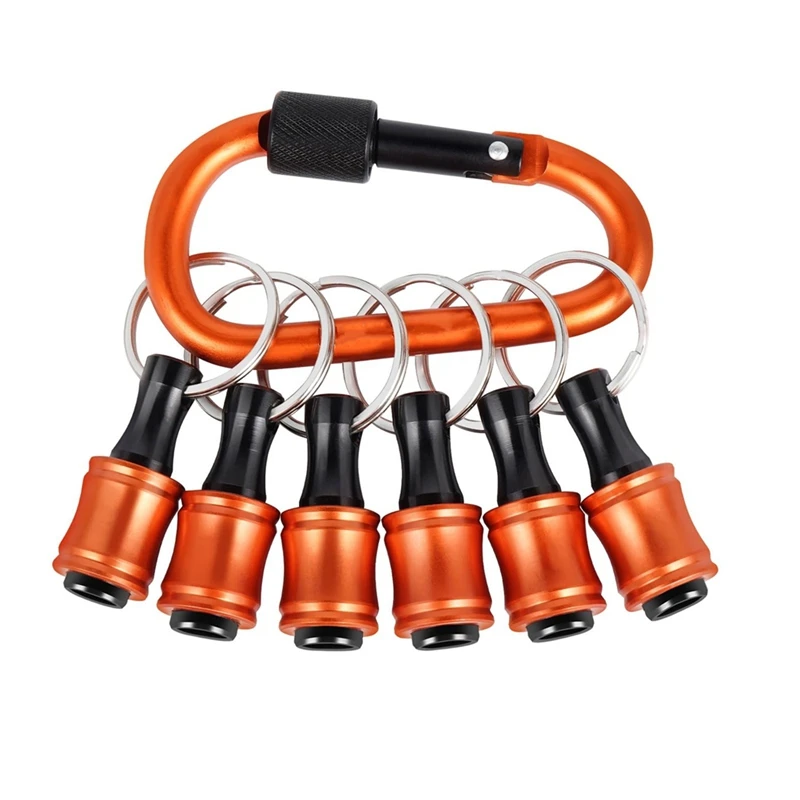 

AA01-6PCS Bit Holders Keychain, 1/4 Inch Hex Shank Bit Holders, Quick-Change Design