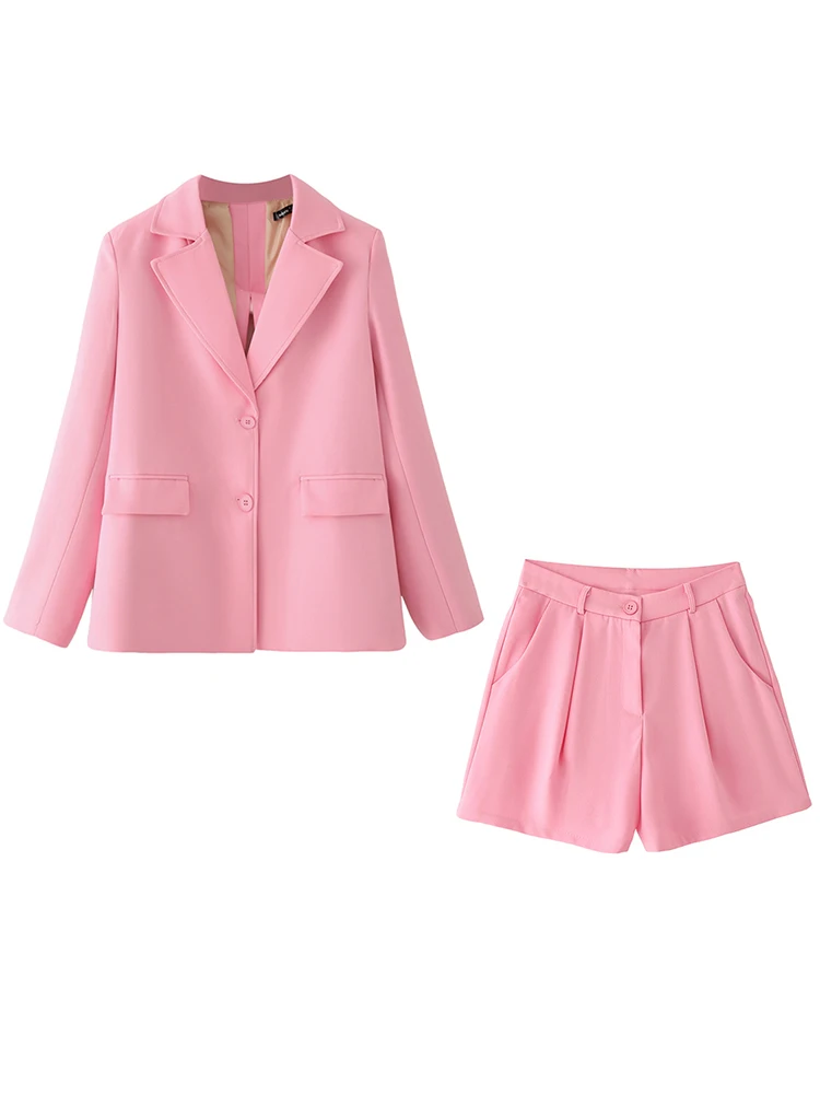 

European style new women's clothing fashionable and versatile temperament solid color back slit bow suit shorts suit