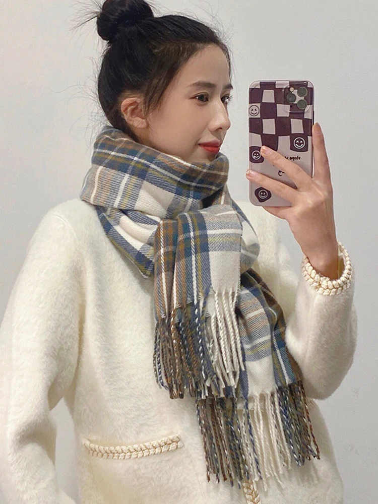 Free Shipping Echarpe Hiver Cashmere Women Scarf Winter Preppy Style Scarve Pashmina Mujer Femme Foulard Bufanda Long Wrap Shawl