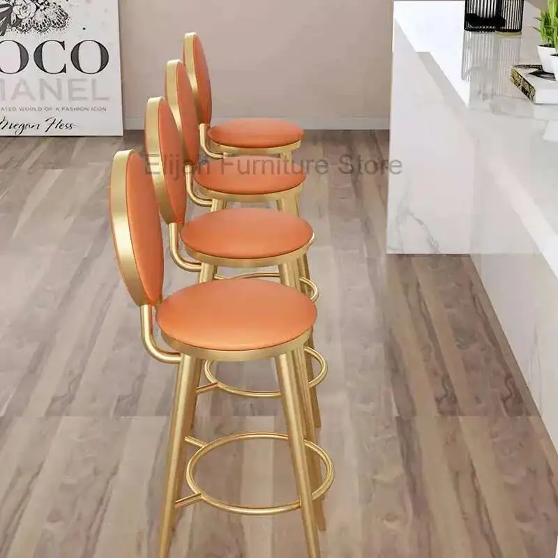 

Gold Designer Waiting Semi-bar Nordic Bar Chairs Bar Luxury Bar Chairs High Stools Dinning Kitchen Sedie Cucina Home Furniture