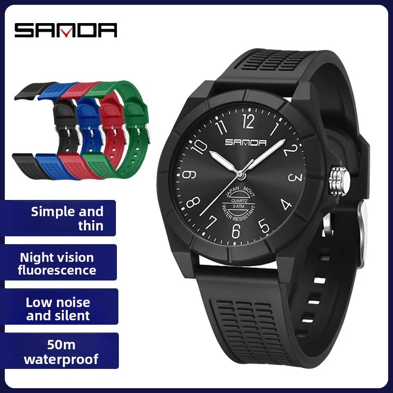 SANDA Student Watch for Men and Women, Casual Lightweight Minimalist Sport Watch, Waterproof with Luminous, Quartz for Teens