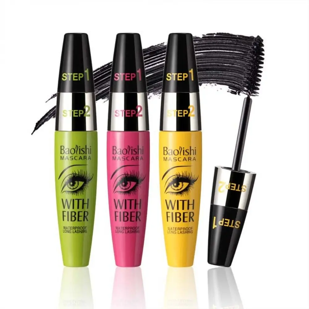 Eyes Beauty Waterproof Makeup Mascara Natural Long-lasting Waterproof Mascara Silicone Brush Non-blooming Eyelash Mascara Women