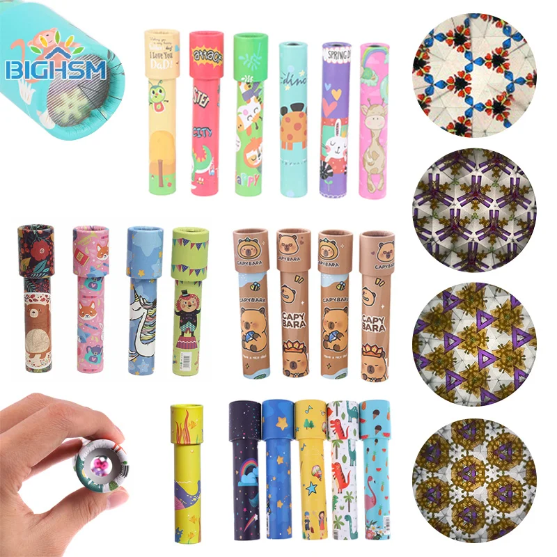 Cartoon Cute Piggy Kaleidoscope Classic Educational Toy Changeable Multi-prism Telescope Kaleidoscopes Autism Kids Puzzle Toys