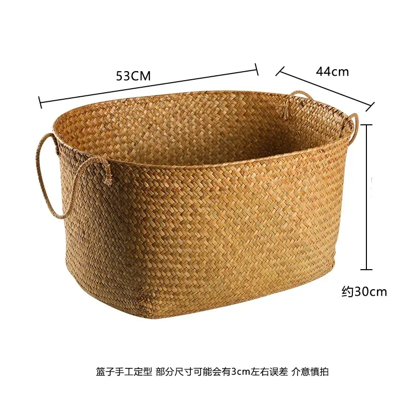 #Large Dirty Clothes Storage Basket Straw Weaving Large Capacity Storage Basket Clothes Toys Household European Style