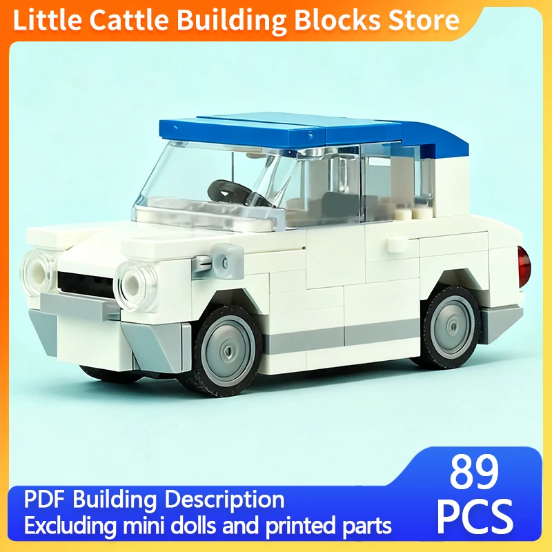 City Car Model MOC Building Bricks Vintage Light Automatic Vehicle Modular Technology Children Holiday Gifts Assemble Toys Suit