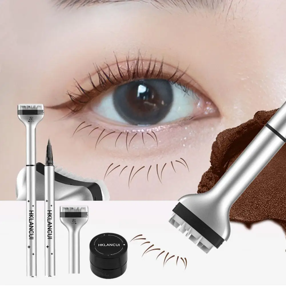 Lower Lash Stamp Waterproof Eye Liner Pencil Lower Lashes Eyelash Template Seal Easy Under Eyelash Stamper Beauty Lash Tools