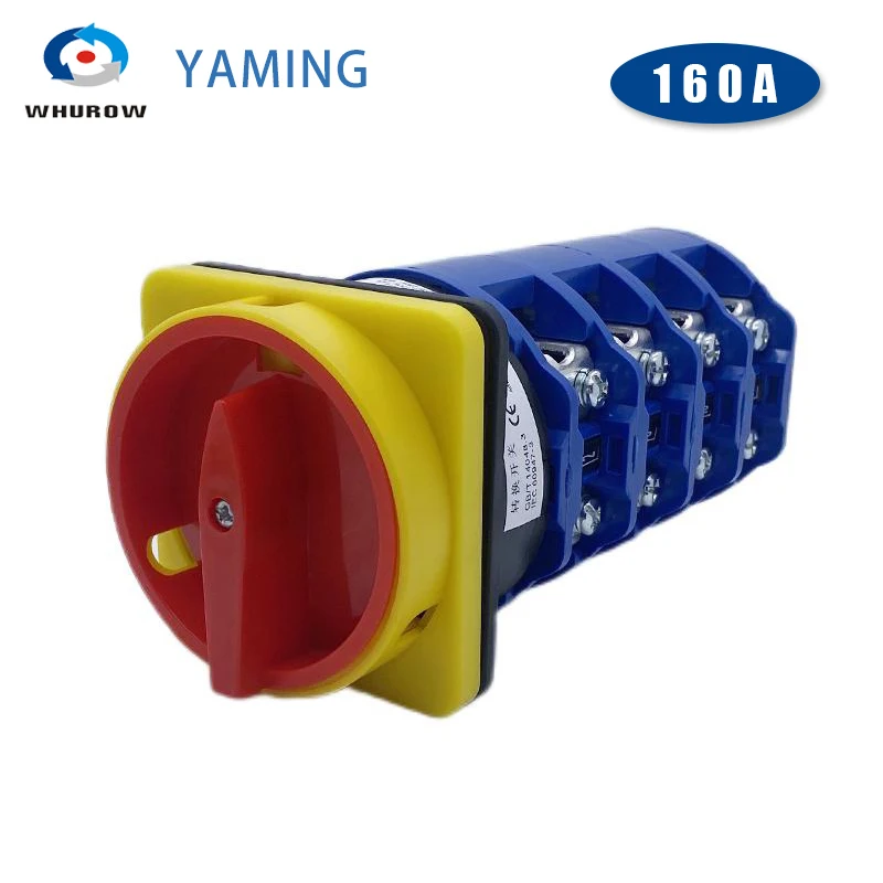 

LW28 YMW26GS-160A Four Section Finger Guard Type Power Cut-off Padlock Type Universal Rotary Cam Switch LW26GS-160/4