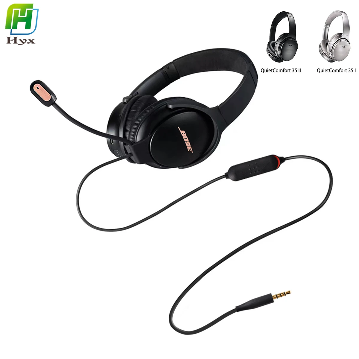 

10 Set Microphone Cable For BOSE Quiet Comfort 35II QC35II QC45 Detachable Game Noise Reduction Headphone for PC PS4 Xbox Switch