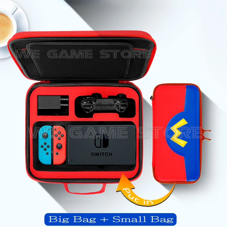 SwitchOLED Cute 3D Pattern Pouch Carrying Case Hard Cover Shell Oxford Storage Shoulder Bag for Nintendo Switch OLED Accessories