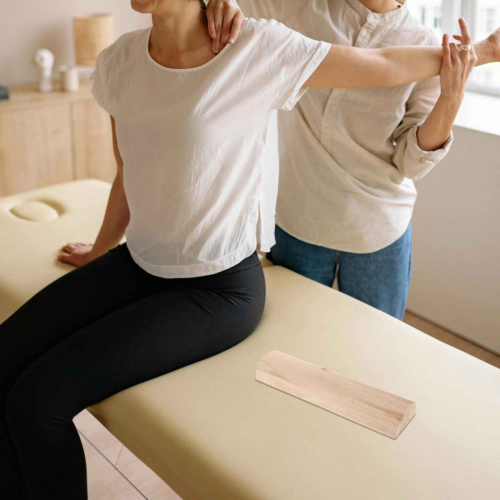

Solid Wood Ergonomic Neck Support Pain Relief Travel Cylinder Cylinder Pillow Wooden Cervical Sauna Room Pillow Lumbar