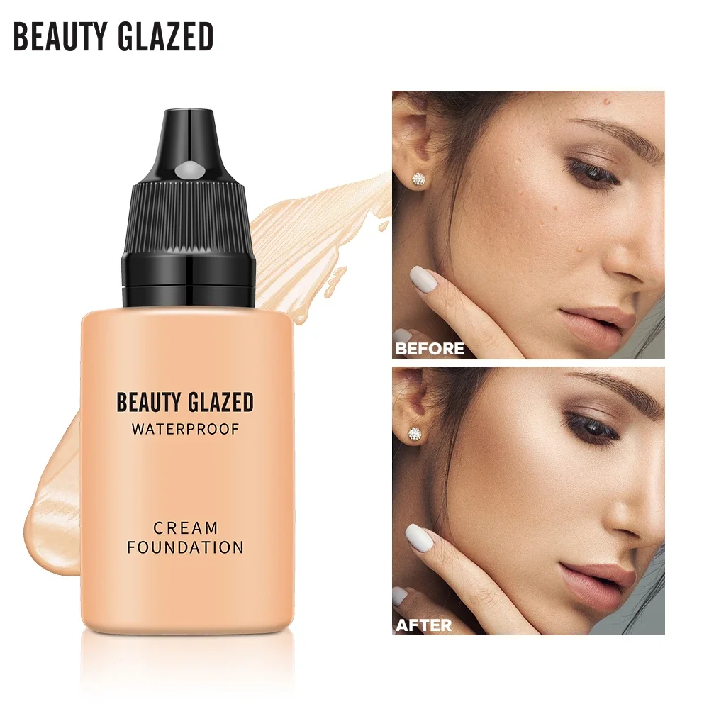 BEAUTY GLAZED  24 Hour HD Full Cover Matte Liquid Foundation Matte Natural Waterproof Foundation Face Makeup,Brighten Skin Color