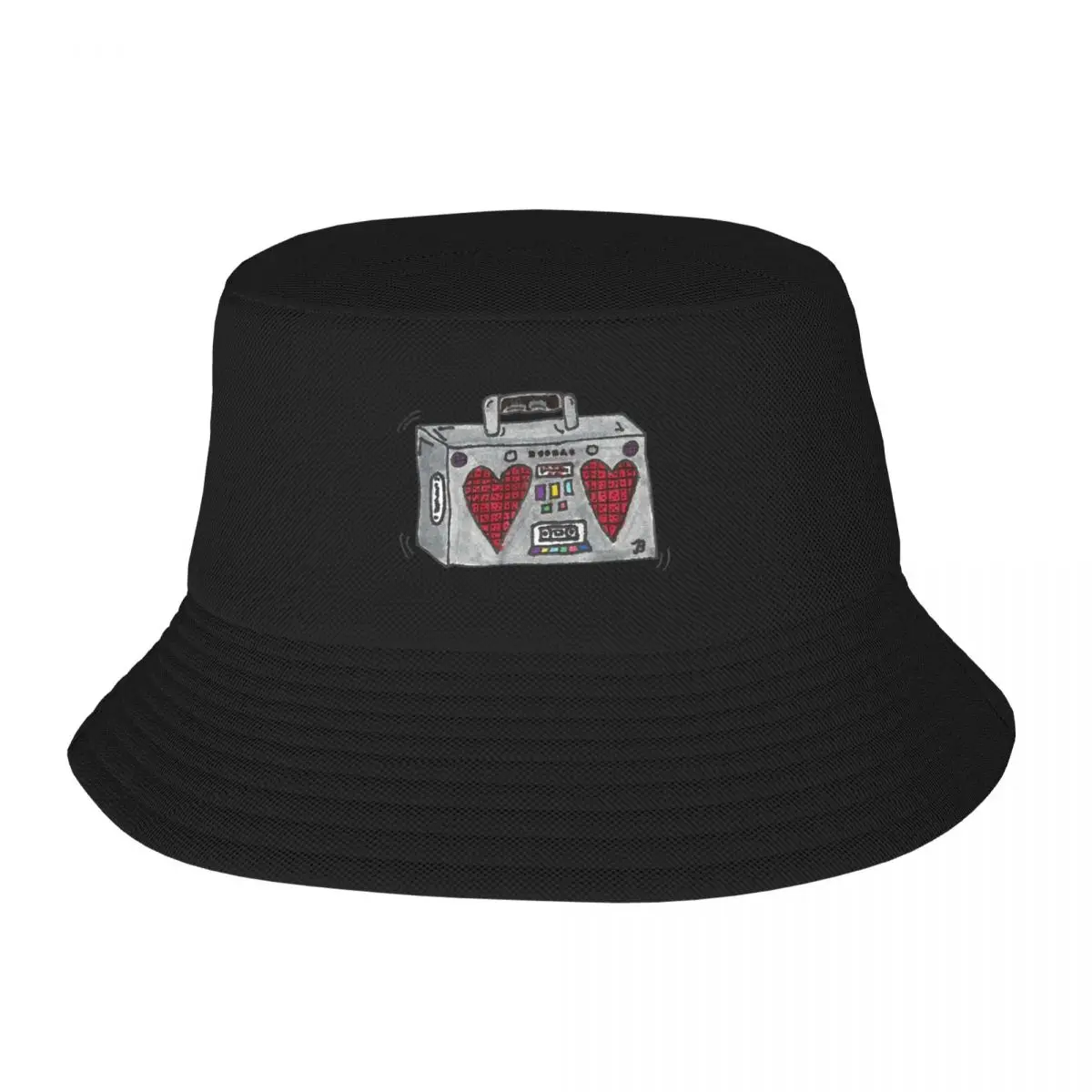 Heart Boombox Bucket Hat Hood Golf Hat Man Mens Caps Women's