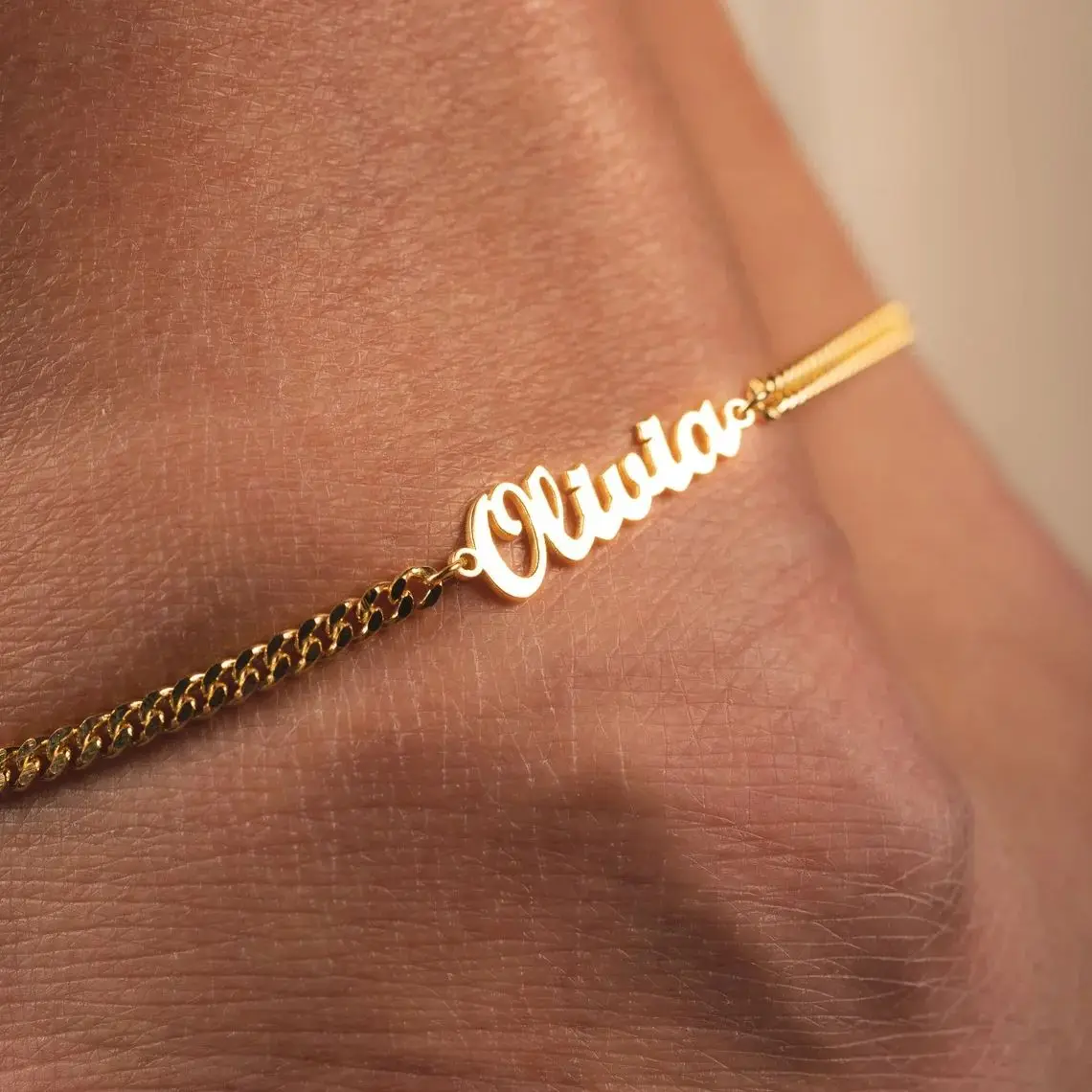 

Custom Cuban Chain Name Anklet for Women Personalized Monogram Jewelry Ladies Stainless Steel Pendant Anklet Gifts