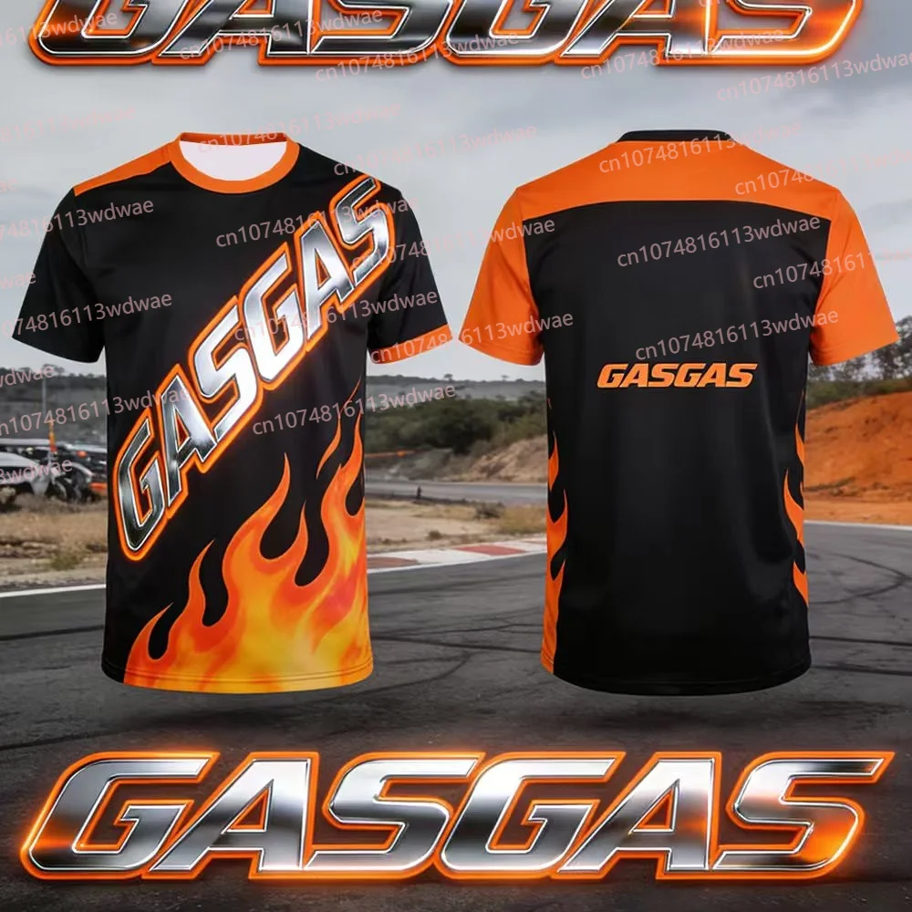 

Футболка для мотокросса GASGAS с коротким рукавом: дышащая, быстросохнущая, для гонок на мотоциклах, внедорожная экипировка для любителей MX