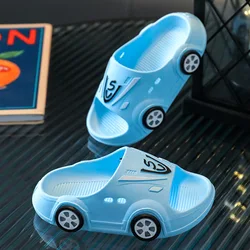 Kids' Slippers 2024 Summer Indoor Cartoon Car Girls Shoes Soft Anti-slip Boy Home Non-slip Shoes Baby Fashion Outdoor Slippers