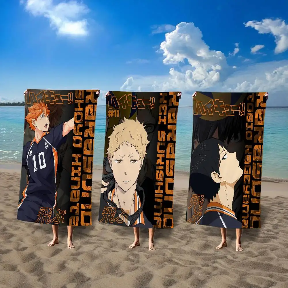Haikyuu Anime Volleyball Bath Towel Microfiber Soft Water Absorbing Breathable For Girl Kids Decorative Cartoon Beach Towel
