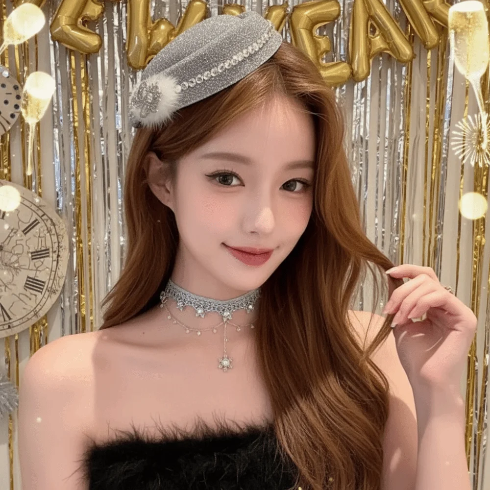 قبعة فيدوراس قبعة مشبك شعر قبعة رسمية مخملية حمراء أفضل قبعة دبوس الشعر ندفة الثلج قبعة الديكور هيرباند الفاسناتور قبعة فتاة/النساء