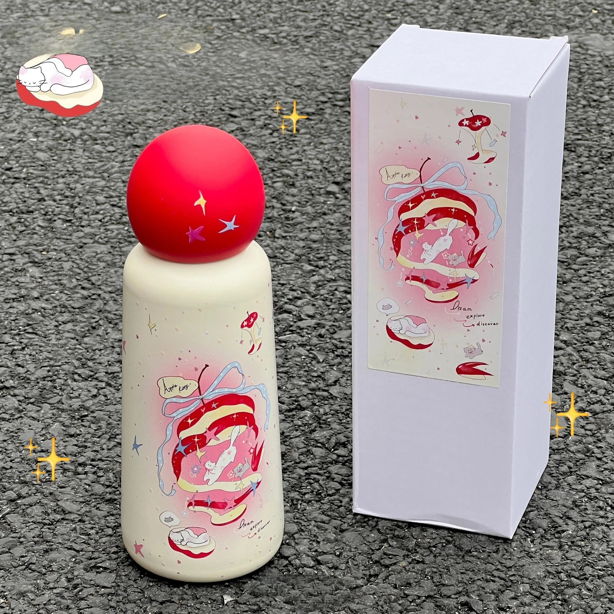 Dream Red Apple Portable Thermos Cup, High Beauty Accompanying Water Cups, Christmas, Halloween, Birthday Gift Vacuum Flasks