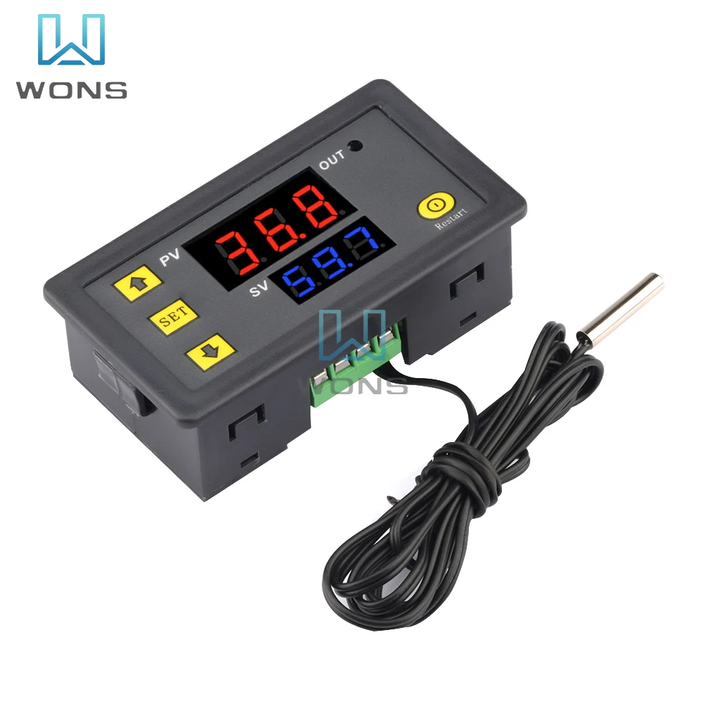 W3230 Mini Digital Temperature Controller 12V 24V 220V High Precision Thermostat Regulator Heating Cooling With Sensor