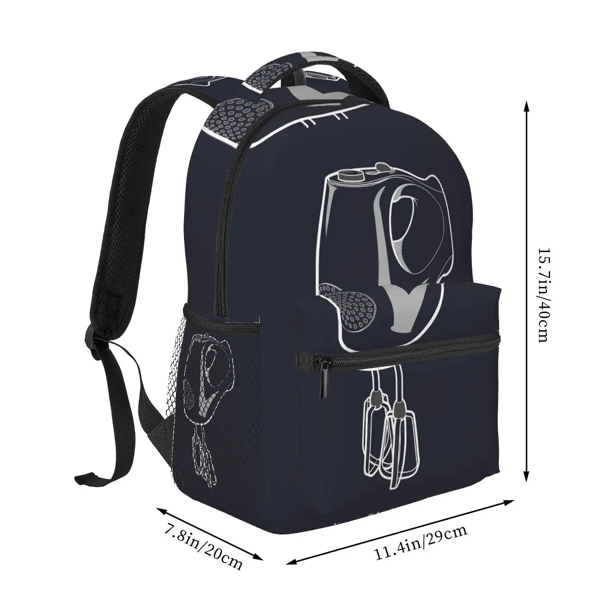 Electric Whisk White Backpack Hot Sale Daypack Large Capacity Kids BookBag School Bag Shoulder Bags for Men Women