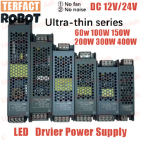 DC 12V 24V LED Power Supply AC190-240V Mute Lighting Transformers 60W 100W 200W 300W 400W LED Light Driver Power Adapter