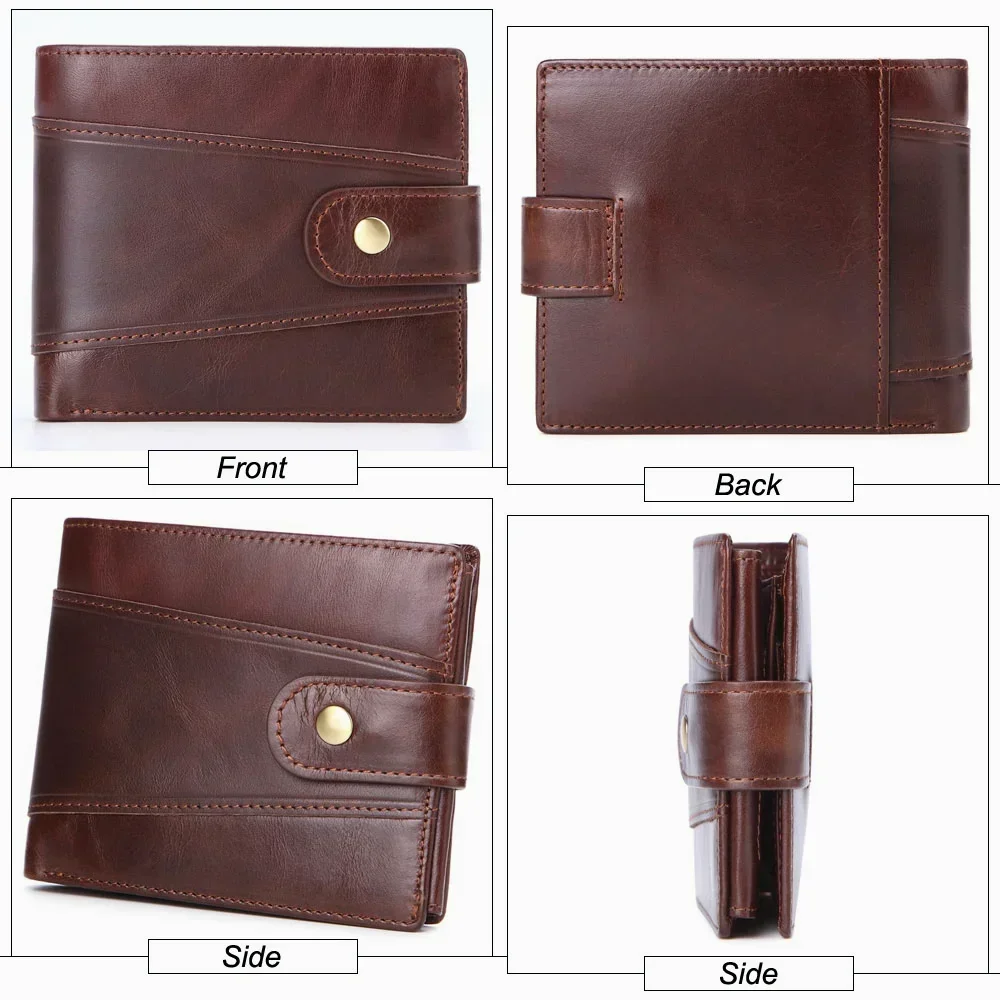 Vintage RFID Leather Wallet - Men's 2-Fold Multi-Card Holder with Coin Pocket, Genuine Business Purse & Money Organizer