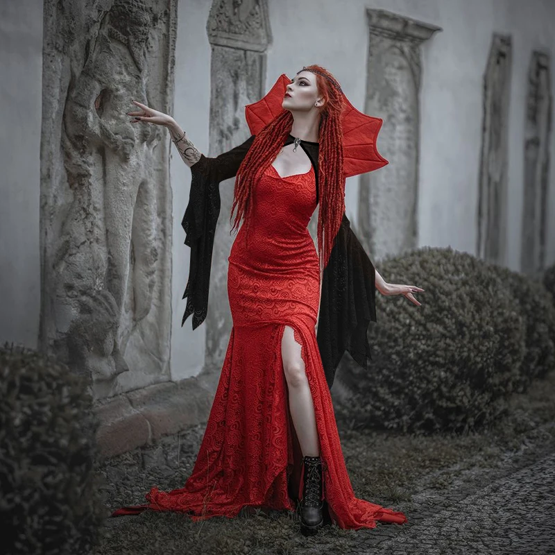 Ropa de encaje de Halloween para mujer, abrigo corto Sexy Punk gótico oscuro para otoño, nuevo diseño novedoso para chica, chal, subcultura, para cubrir