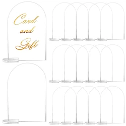 5/10pcs Transparent Acrylic Sign Clear Arch Sign With Stand Blank Name Signs Wedding Party Table Number Holders Plate Decoration