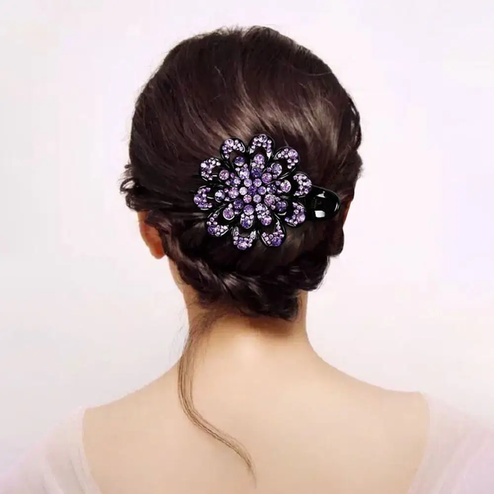 Kapsel Gereedschap Oudheid Hoofddeksels Hars Bloem Haar Clip Koreaanse Stijl Haarspeld Strass Eendenbek Clip Vrouwelijke Haaraccessoires