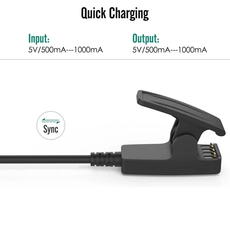 Charger Cable for Garmin Forerunner 35 735XT 235 645 Music Vivomove HR Approach S20 Lily Smart Watch USB Charging Dock Clip