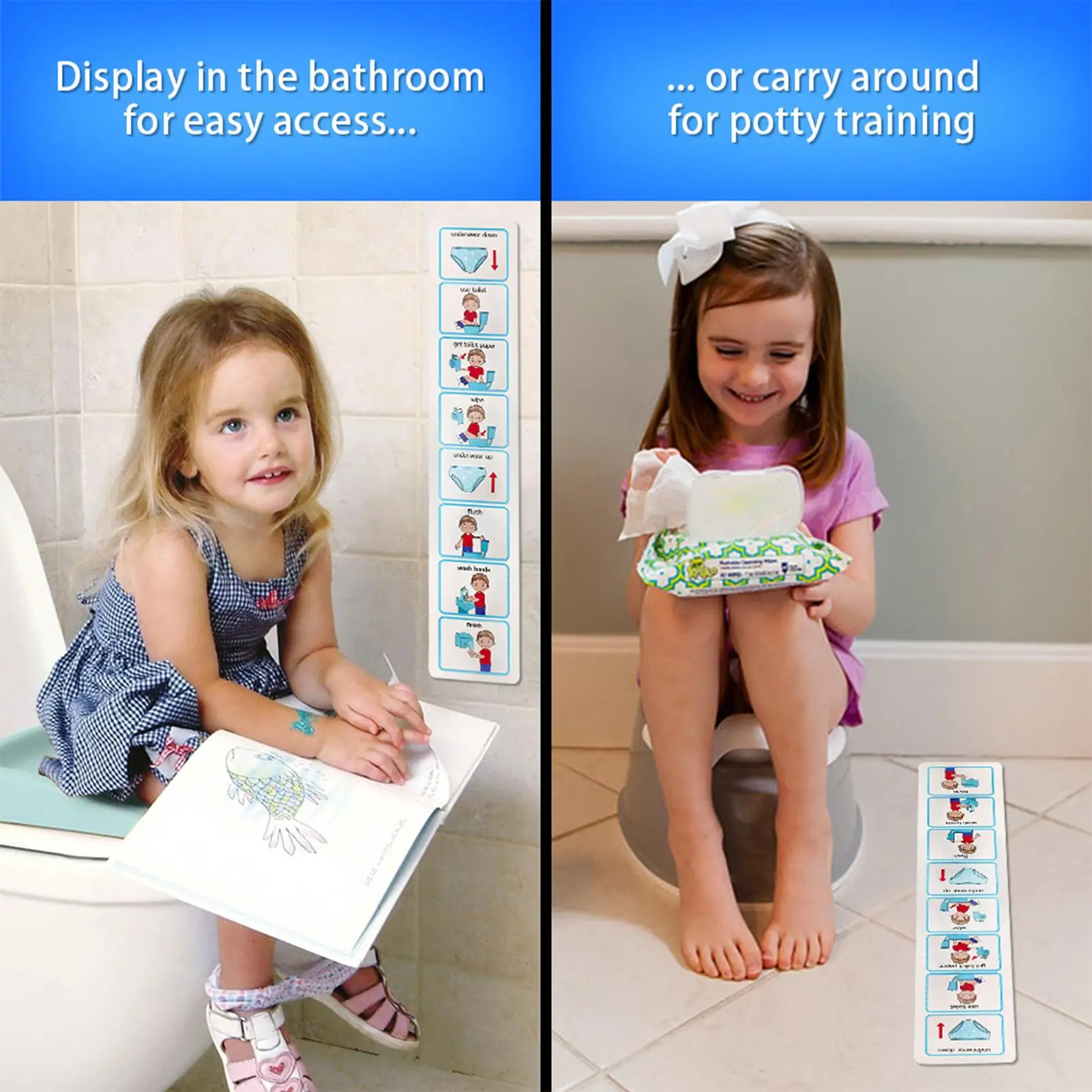 Potty Training Visual Schedule Toilet Chart Schedule Sticker Cards For Visual Aid Special Ed Speech Delay Non Verbal Children ﻿ view 4