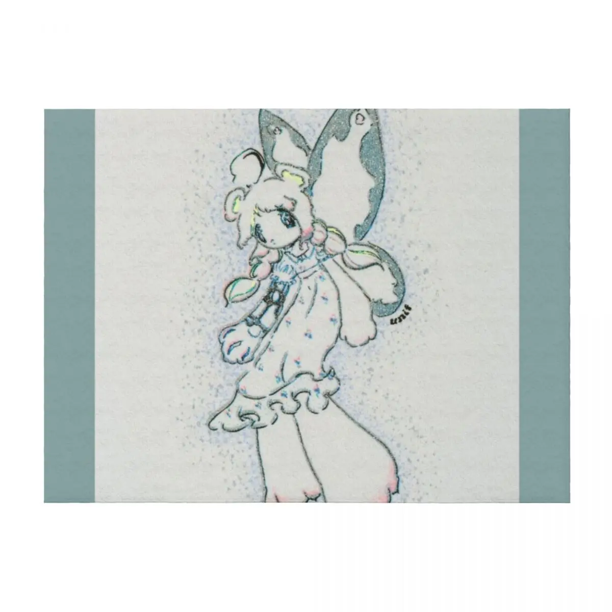 

Unif White Bear Fairy Graphic Throw Blanket Soft Plush Plaid Bed linens Softest Hair Blankets