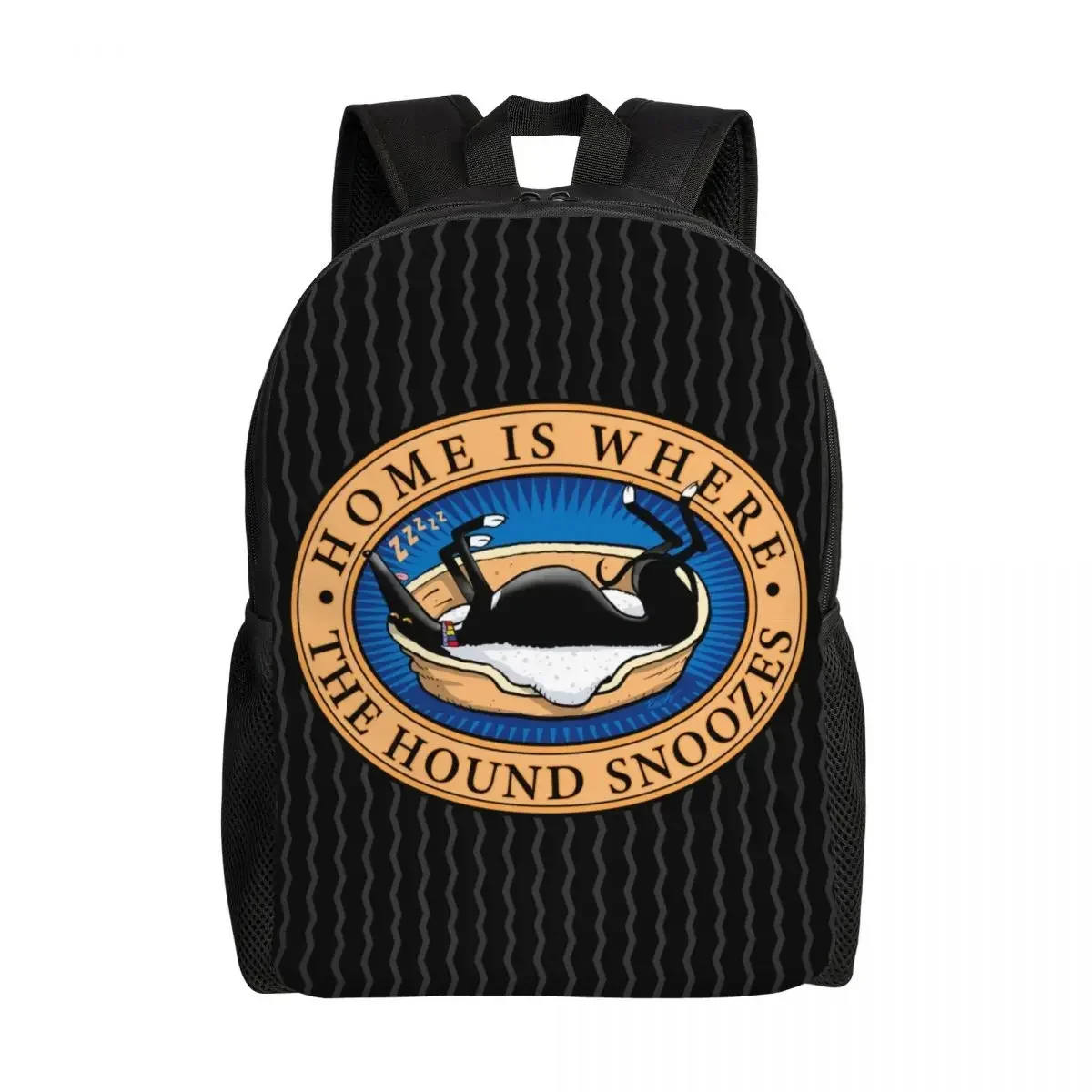 

3D Print Home Is Where The Hound Snoozes Backpack for Greyhound Whippet Dog School College Bags Bookbag Fits 15 Inch Laptop