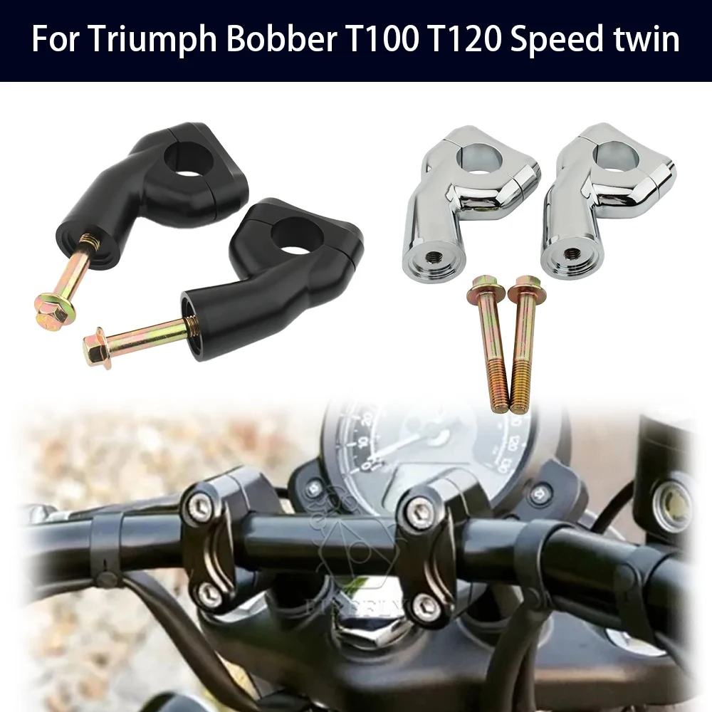 Handlebar Bar Riser Clamps Adapter Lift 30mm for Triumph Bobber Black Bonneville T100 T120 Speedmaster Aluminum Accessorie Moto