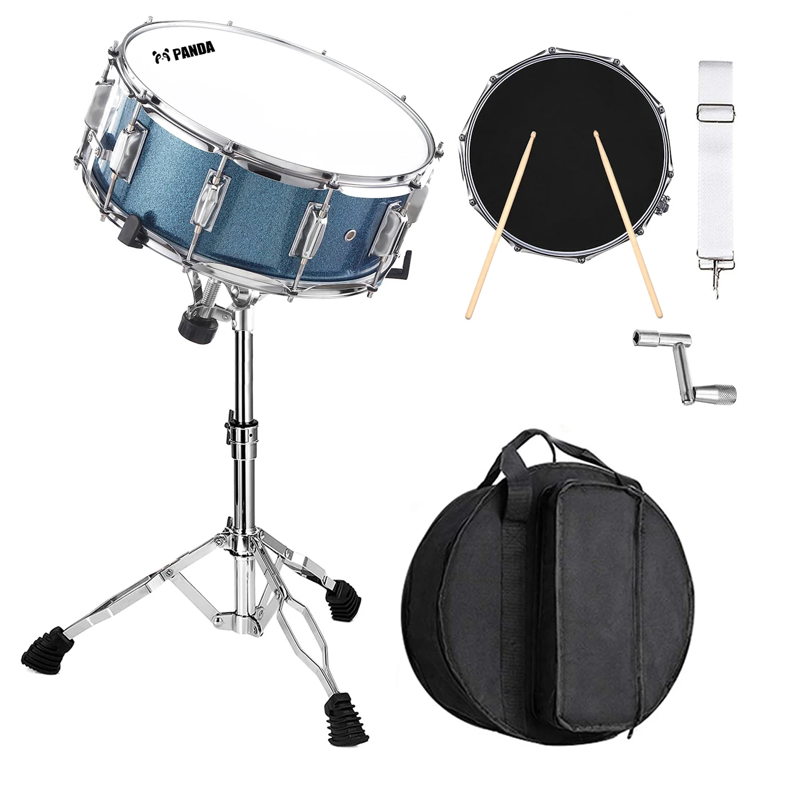 

Hooqu Professional 14-inch Snake Drum Set with Stent Stainless Steel Tympanum and Silent Drum Head Wholesale Only