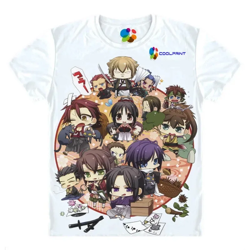 Coolprint-Camiseta de Anime Hakuouki Hakuoki, camisetas cortas de varios estilos Toshizo Hijikata Hajime Saito, camisetas Hentai con motivos de Cosplay