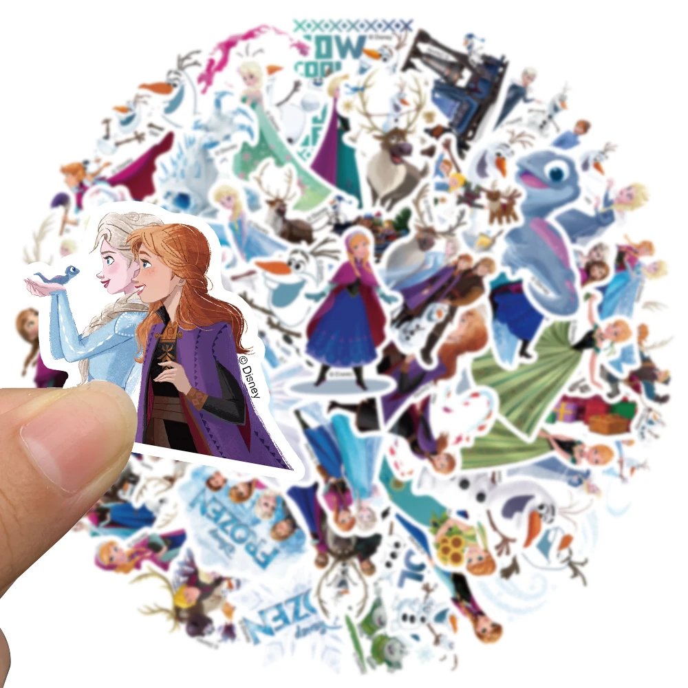 50pcs Disney Frozen Elsa Princess Stickers decalcomanie estetiche Graffiti per bambini Laptop bagagli Skateboard Scrapbook Sticker