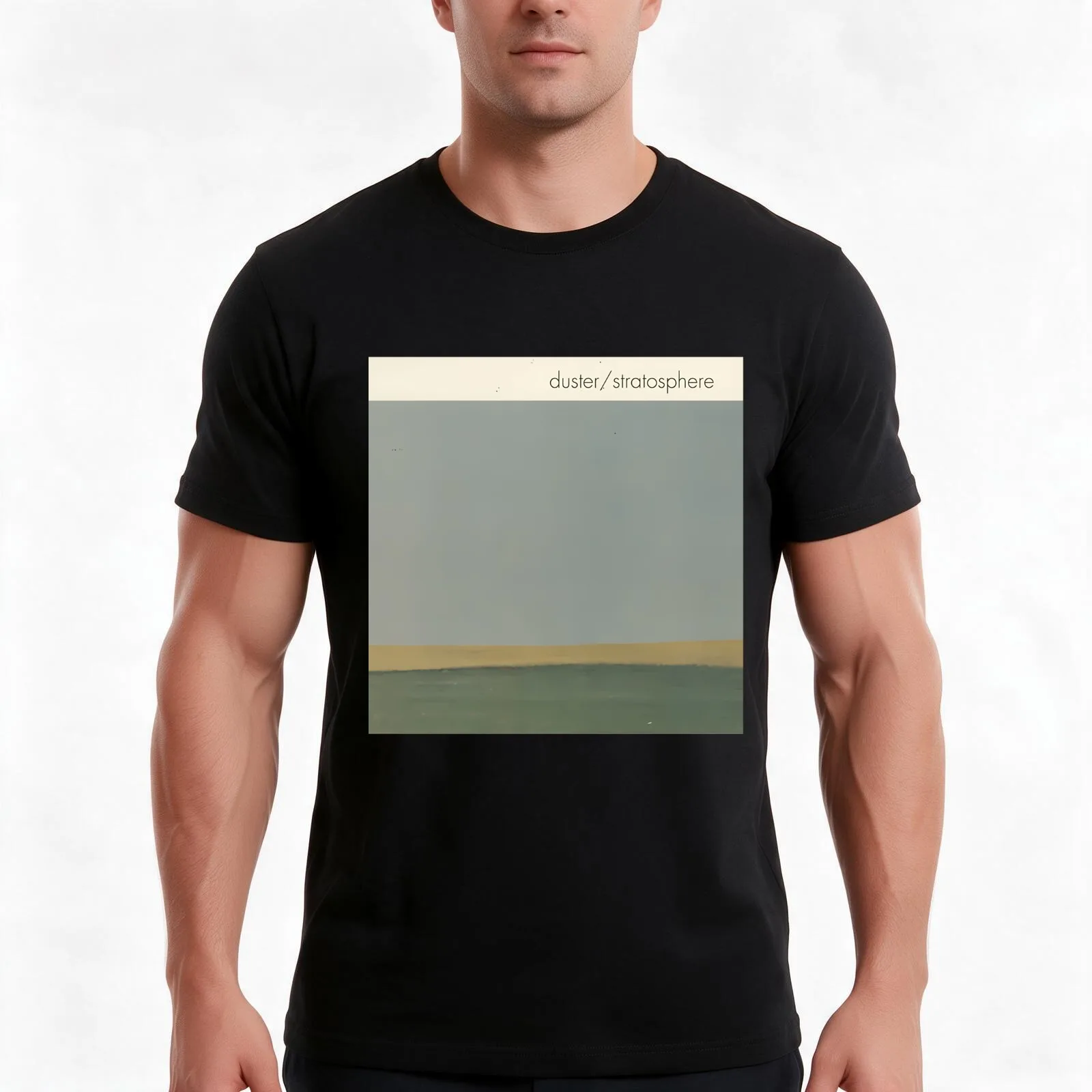 Duster Stratosphere Album Cover T-Shirt, Summer Casual Cotton Tee, Oversized Streetwear Tops, Vintage Graphic Print, 100% Cotton