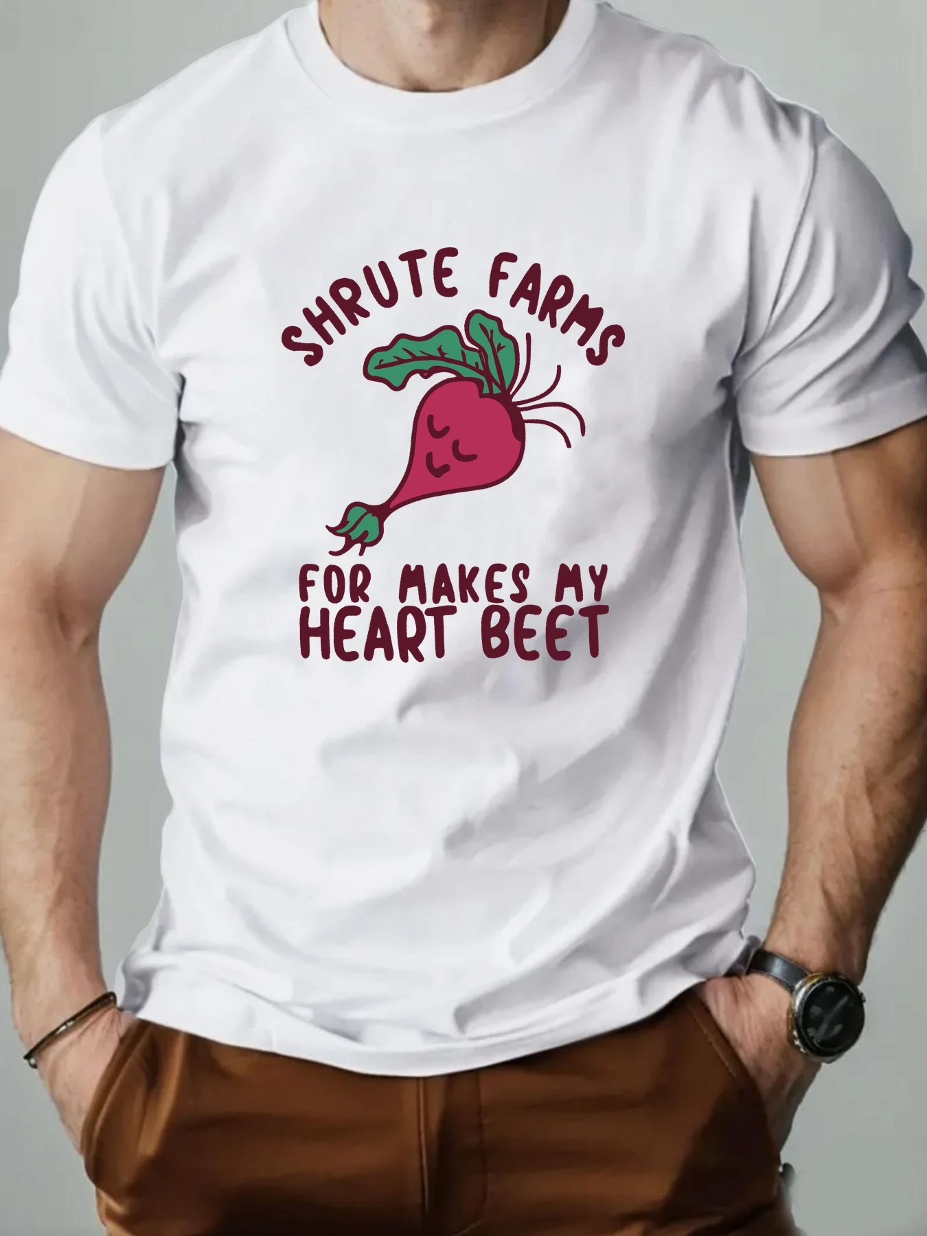 

Men's T-Shirt Carrots Printing Pattern Fashion Leisure Sports Cotton Tee Men's Round Neck T-shirt High Quality Men's Clothing