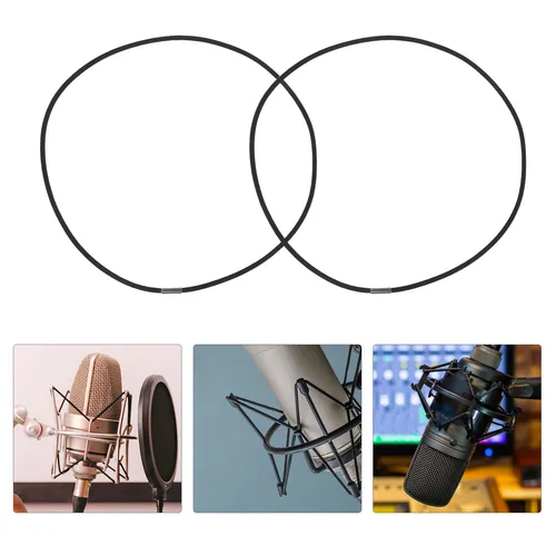 Imagen 2 del producto 12 Uds anillos de goma de absorción de impacto micrófono Clips de montaje antivibración bandas elásticas de repuesto para micrófono de estudio Universal