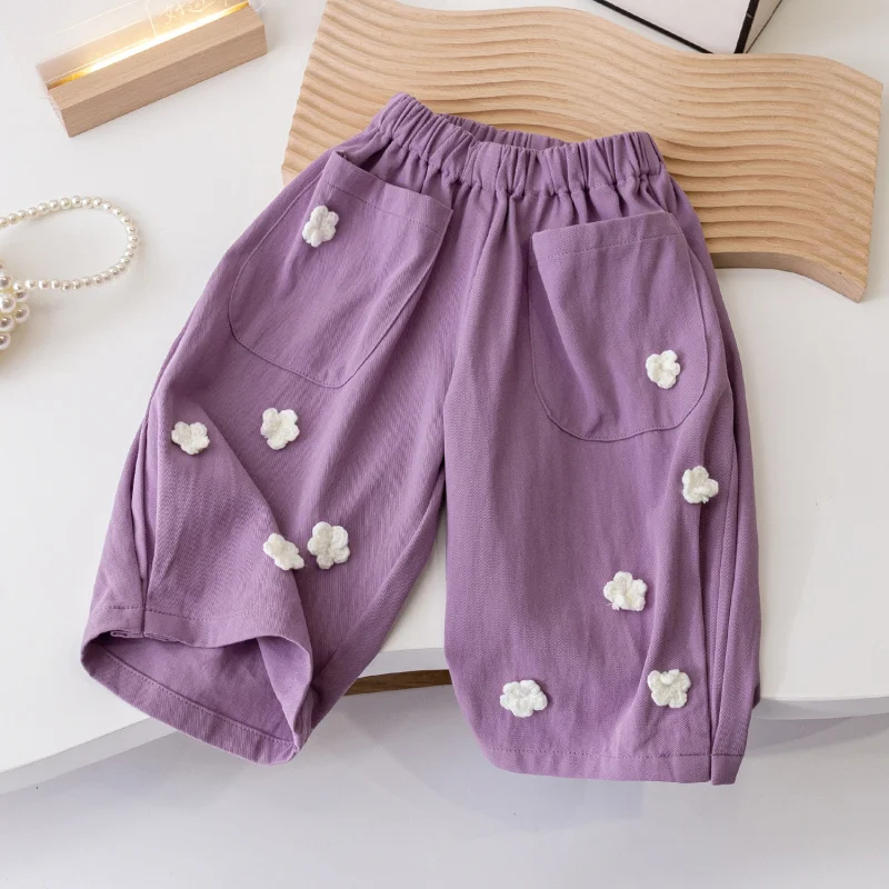 

Kxkm-New Girls' Spring Clothes Sweet Casual Pants for Baby Girls All-Match Fashion Pants