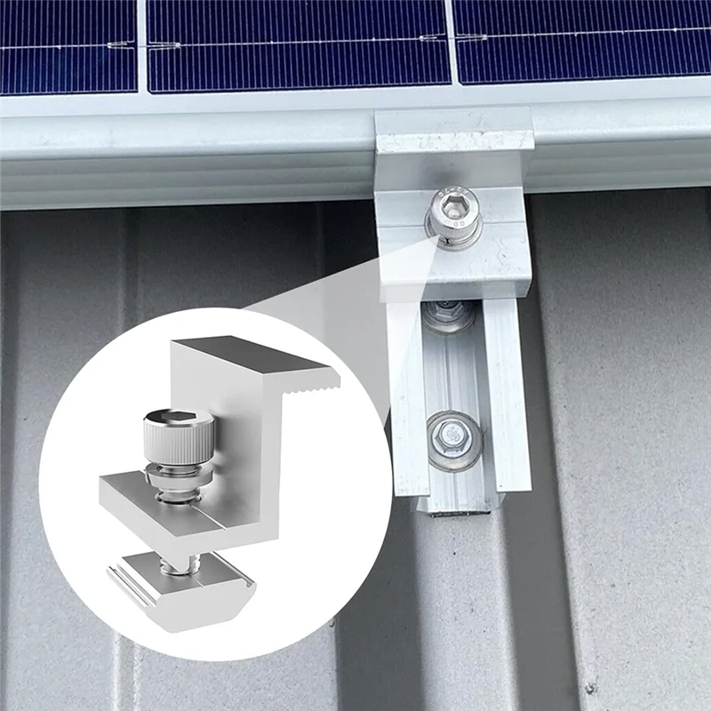 

Solar Panel Bracket U-Rail Roof Rail Connector Bracket Roof Mounting Kit Suitable For Metal Roof, Flat Roof, Sheet Roof