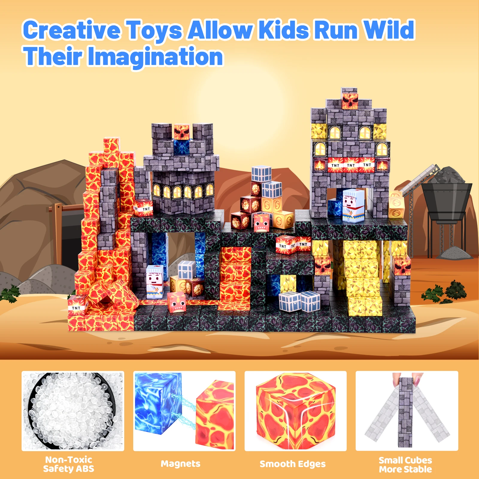 메카 마그네틱 빌딩 블록 & 건축 블록: 3세 이상 어린이용. 다양한 DIY 디자인, 아이들에게 이상적인 휴일 선물