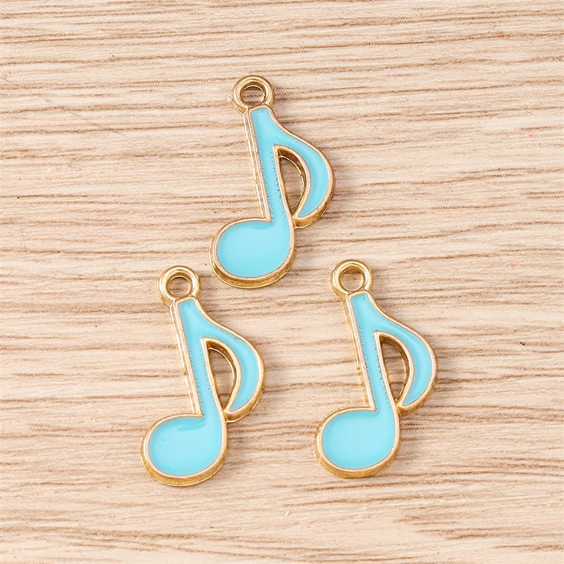 10 Stück 12x20mm Niedliche Emaille-Musiknoten-Anhänger für Schmuckherstellung Ohrringe Halsketten Armbänder DIY Bastelzubehör – Detail 4