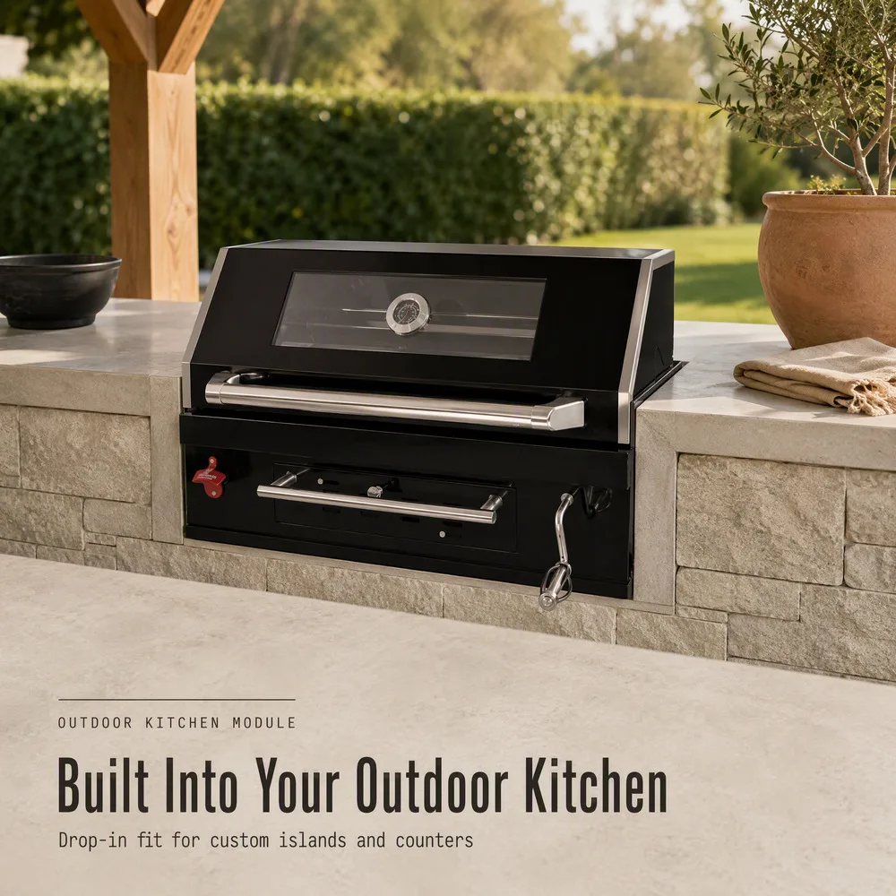 Modern Premium Stainless Steel Built-In BBQ Charcoal Grill Luxurious Modular Outdoor Kitchen Flame Safety Easily Assembled Grill